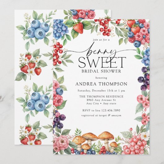 Berry Sweet Vrijgezellenfeest Kaart (Voorkant / Achterkant)