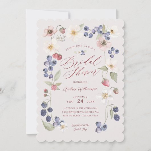 Berry Sweet Vrijgezellenfeest Wilde bessen & bloem Kaart (Voorkant)