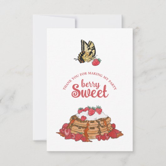 Berry Sweet Waffles Verjaardag Dank u Bedankkaart (Voorkant)