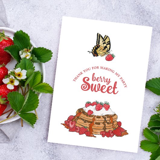 Berry Sweet Waffles Verjaardag Dank u Bedankkaart
