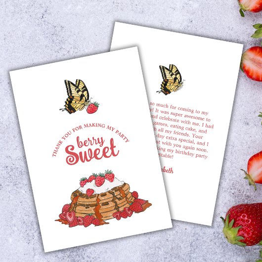 Berry Sweet Waffles Verjaardag Dank u Bedankkaart