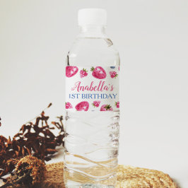 Berry Sweet Water Fles Etiket Aardbei Birthday