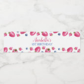 Berry Sweet Water Fles Etiket Aardbei Birthday (Enkel label)