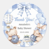 Berry Sweet Watercolor Blueberry Baby Shower Ronde Sticker (Voorkant)