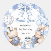 Berry Sweet Watercolor Blueberry Birthday Party  Ronde Sticker (Voorkant)