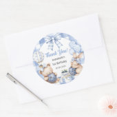 Berry Sweet Watercolor Blueberry Birthday Party  Ronde Sticker (Envelop)