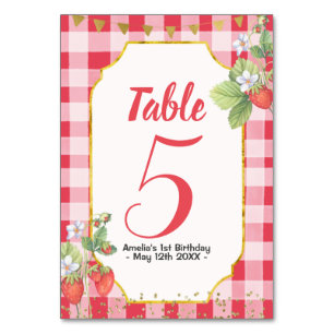 Berry Sweet Waterverf Aardbei 1e verjaardag Kaart