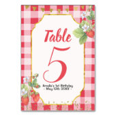 Berry Sweet Waterverf Aardbei 1e verjaardag Kaart (Achterkant)