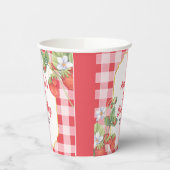 Berry Sweet Waterverf Aardbei 1e verjaardag Papieren Bekers (Links)