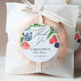 Berry Sweet Waterverf Berry Baby shower Favor Ronde Sticker