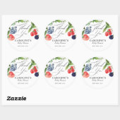 Berry Sweet Waterverf Berry Baby shower Favor Ronde Sticker (Vel)