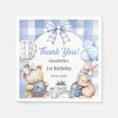 Berry Sweet Waterverf Blueberry verjaardagsfeestje Servet (Voorkant)