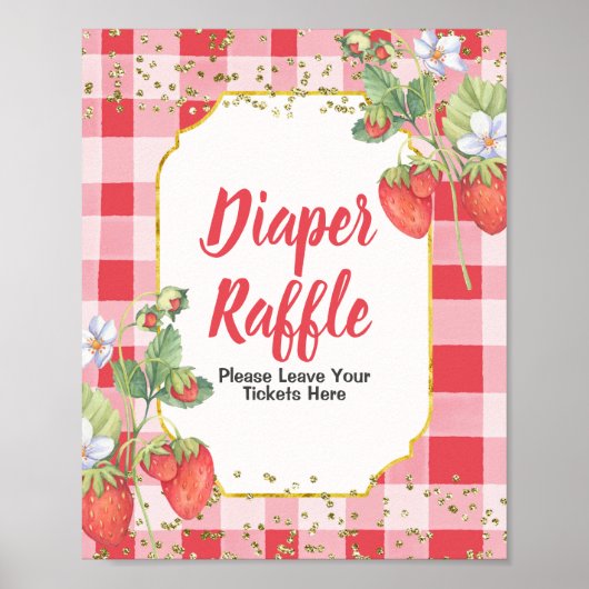 Berry Sweet waterverf Diaper Raffle Poster (Voorkant)