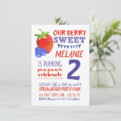 Berry Sweet Waterverf Invitation Red White Blue Kaart (Staand voorkant)