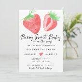 Berry Sweet Waterverf Pink Baby shower Girl Kaart (Staand voorkant)