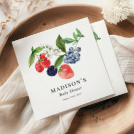 Berry Sweet Waterverf Red Blue Baby shower Servet