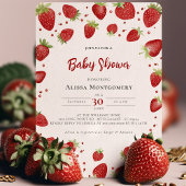 Berry Sweet Waterverf Strawberry Baby shower Kaart