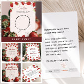 Berry Sweet Waterverf Strawberry Baby shower Kaart