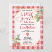 Berry Sweet Waterverf Strawberry Baby shower Kaart (Voorkant)