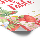 Berry Sweet Waterverf Strawberry Gifts Table Sign Poster (Hoek)