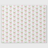 Berry Sweet Waterverf Strawberry Girl Baby shower Cadeaupapier (Vlak)