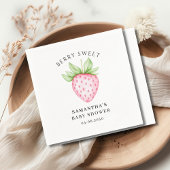 Berry Sweet Waterverf Strawberry Girl Baby shower Servet