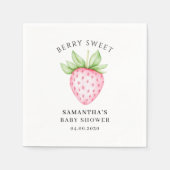 Berry Sweet Waterverf Strawberry Girl Baby shower Servet (Voorkant)