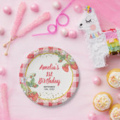 Berry Sweet Waterverf Strawberry Sweet one Papieren Bordje (Feest)