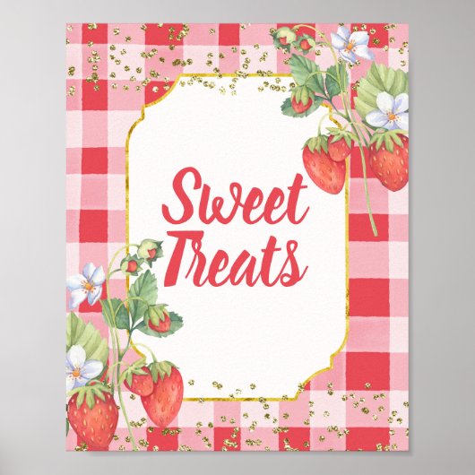 Berry Sweet Waterverf Strawberry Sweet Trees Poster (Voorkant)