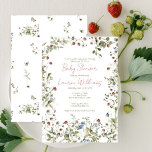 Berry Sweet Wildflower Waterverf Baby shower Kaart<br><div class="desc">Welkom bij een moment van betovering waar bloemen en aardbeien in hun schoppen en weiden gladstrijken. Deze minimalistische O-jongen Sage Green Beer Uitnodiging is de perfecte manier om de gedenkwaardige gebeurtenis aan te kondigen van de komst van je nieuwe baby! Deze uitnodiging geeft de zoete en magische kindergeest weer met...</div>