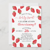 Berry Sweet wordt 1 aardbeien 1e verjaardag Kaart (Voorkant)