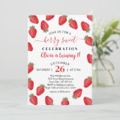 Berry Sweet wordt 1 aardbeien 1e verjaardag Kaart (Staand voorkant)