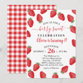 Berry Sweet wordt 1 aardbeien 1e verjaardag Kaart (Voorkant / Achterkant)