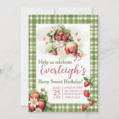 Berry Sweet zomer aardbei Verjaardag Uitnodiging (Voorkant)