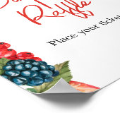 Berry Sweet Zomer Baby shower Luier Raffle Poster (Hoek)