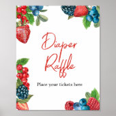 Berry Sweet Zomer Baby shower Luier Raffle Poster (Voorkant)