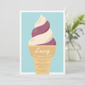 Berry Swirl Ice Cream Kone Kaart (Staand voorkant)