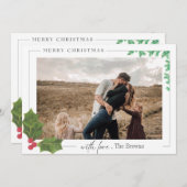 Berry Takken Frame | Moderne Kerst Foto  Feestdagenkaart (Voorkant / Achterkant)