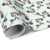 Berry takken Waterverf inpakpapier (Rol Hoek)