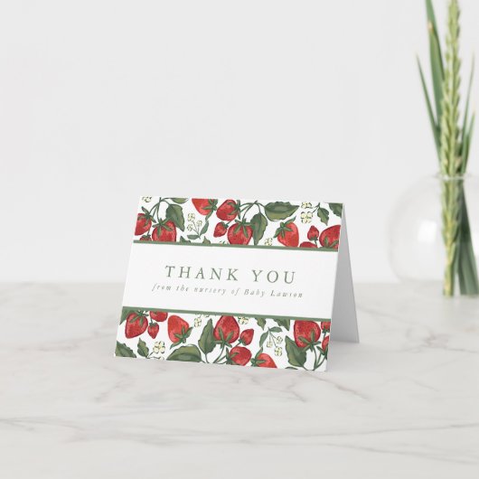 Berry Theme Baby Shower Thank You Card Bedankkaart (Voorkant)
