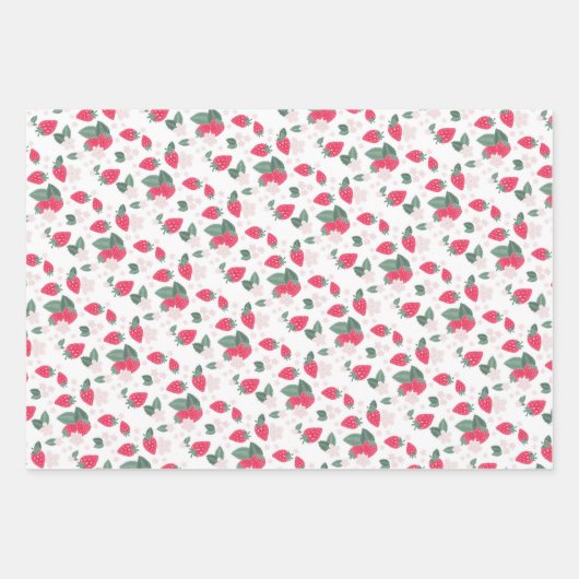 Berry Theme Verjaardag of Baby shower Gift Wrap Inpakpapier Vel (Voorkant)