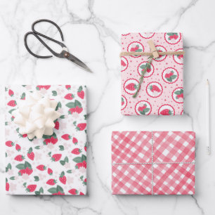 Berry Theme Verjaardag of Baby shower Gift Wrap Inpakpapier Vel