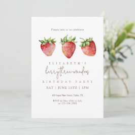 Berry Threemendous Strawberry Birthday Kaart