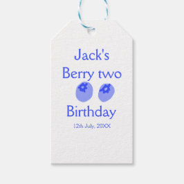 Berry twee verjaardag blauwe bes voeg naam datum t cadeaulabel