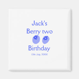 Berry twee verjaardag blauwe bes voeg naam datum t magneet