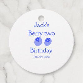 Berry twee verjaardagsblauwe bessen toevoegen naam bedankjes labels