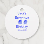 Berry twee verjaardagsblauwe bessen toevoegen naam bedankjes labels (Achterkant)