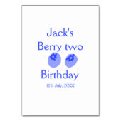 Berry twee verjaardagsblauwe bessen toevoegen naam kaart (Achterkant)