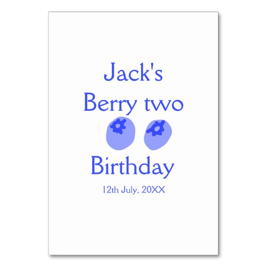 Berry twee verjaardagsblauwe bessen toevoegen naam kaart (Voorkant)