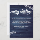 Berry Twig Blue Wood Foto Collage Kerst Feestdagenkaart (Achterkant)